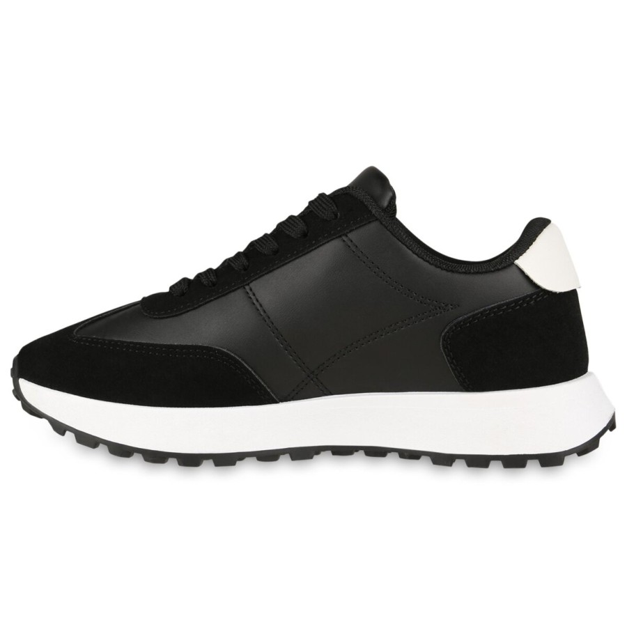 Damenschuhe Stiefelparadies | Damen Plateau Sneaker In Schwarz