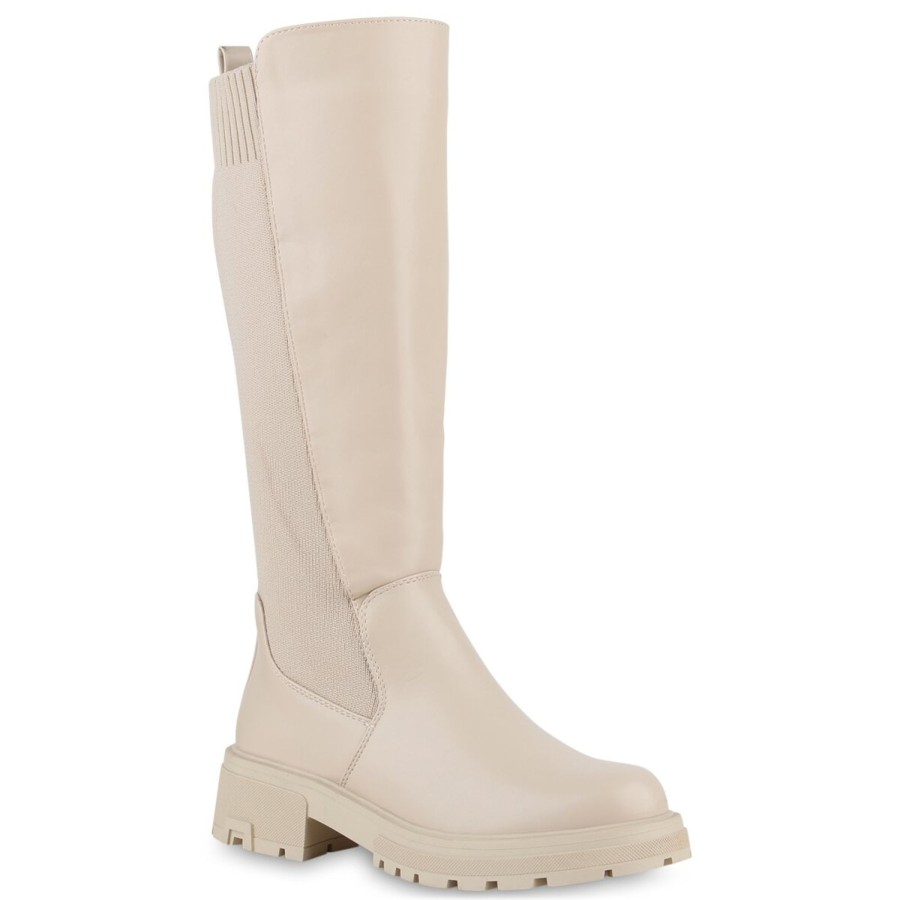 Damenschuhe Stiefelparadies | Damen Klassische Stiefel In Beige