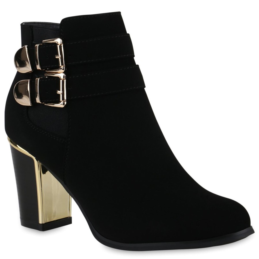 Damenschuhe Stiefelparadies | Damen Ankle Boots In Schwarz