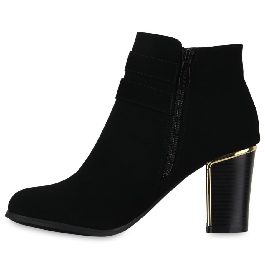 Damenschuhe Stiefelparadies | Damen Ankle Boots In Schwarz