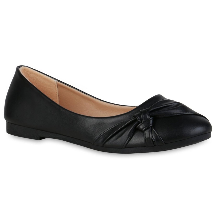 Damenschuhe Stiefelparadies | Damen Klassische Ballerinas In Schwarz