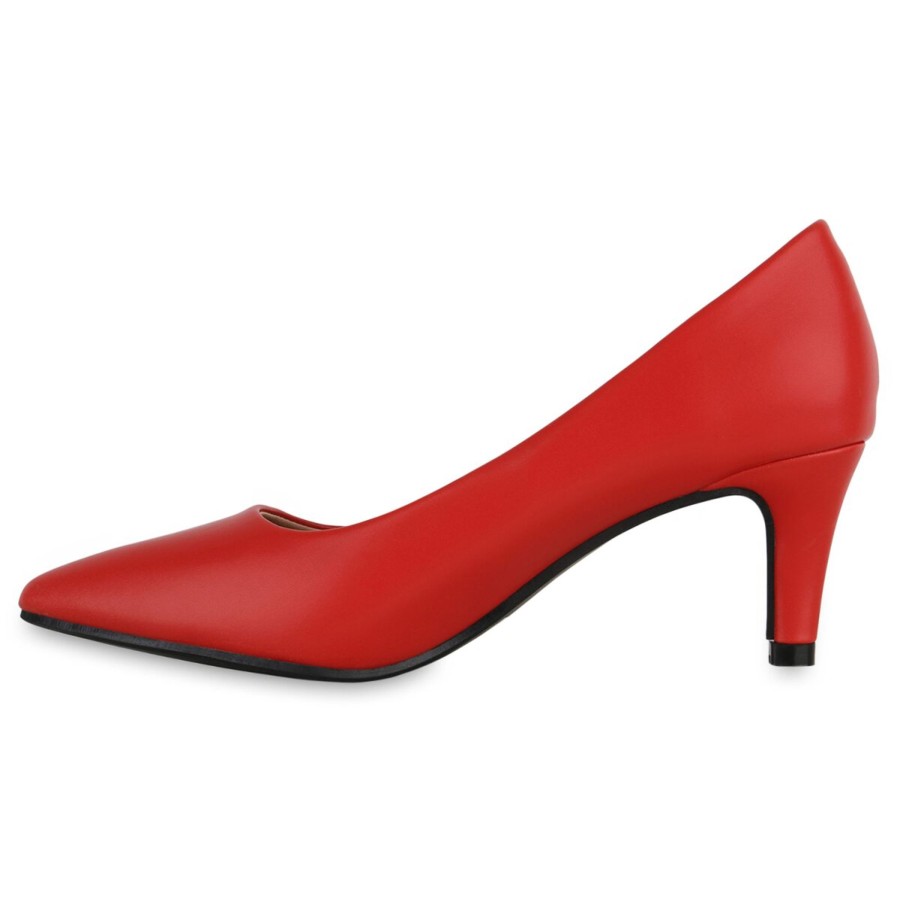 Damenschuhe Stiefelparadies | Damen Spitze Pumps In Rot