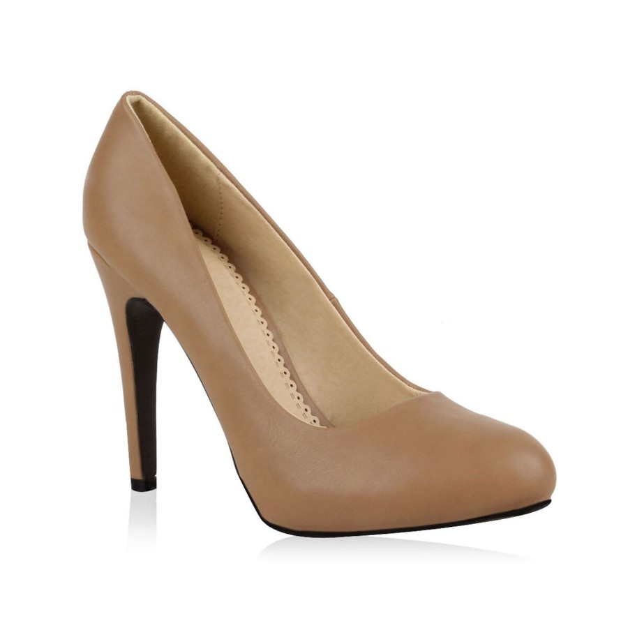 Damenschuhe Stiefelparadies | Damen Klassische Pumps In Khaki