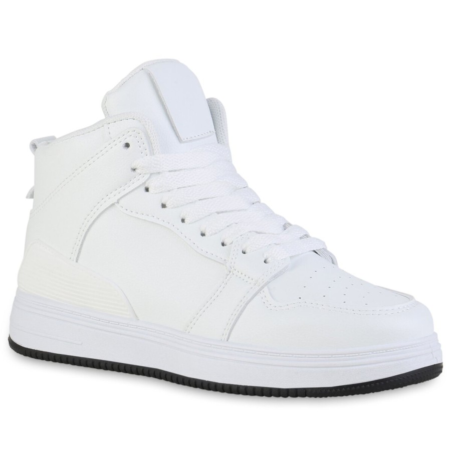 Damenschuhe Stiefelparadies | Damen Sneaker High In Weiss