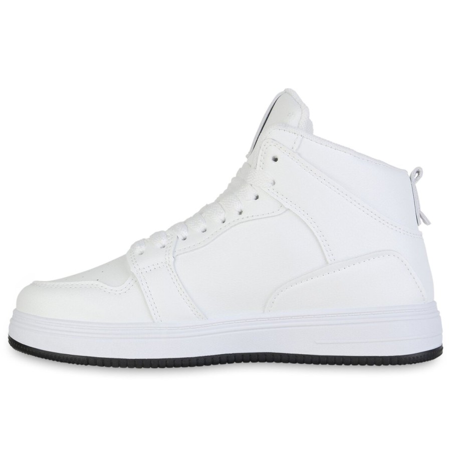 Damenschuhe Stiefelparadies | Damen Sneaker High In Weiss