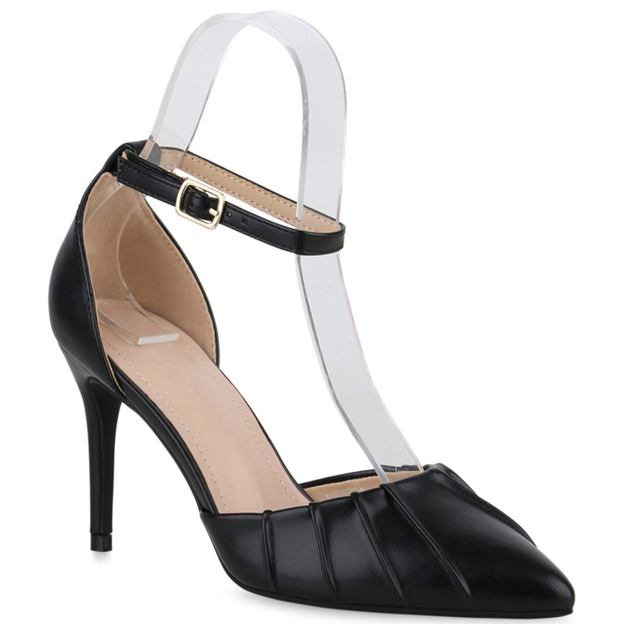 Damenschuhe Stiefelparadies | Damen Spitze Pumps In Schwarz