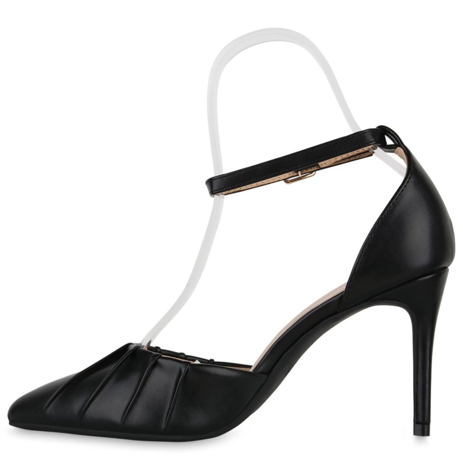 Damenschuhe Stiefelparadies | Damen Spitze Pumps In Schwarz