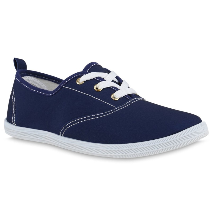 Damenschuhe Stiefelparadies | Damen Sneaker Low In Dunkelblau