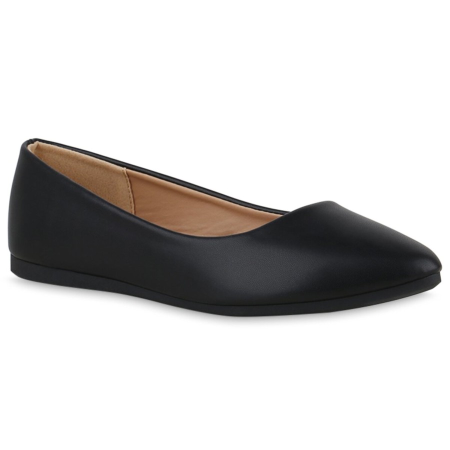 Damenschuhe Stiefelparadies | Damen Klassische Ballerinas In Schwarz