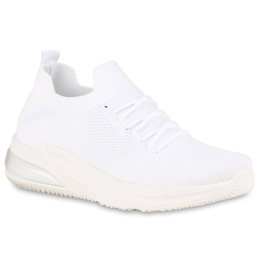 Damenschuhe Stiefelparadies | Damen Plateau Sneaker In Weiss