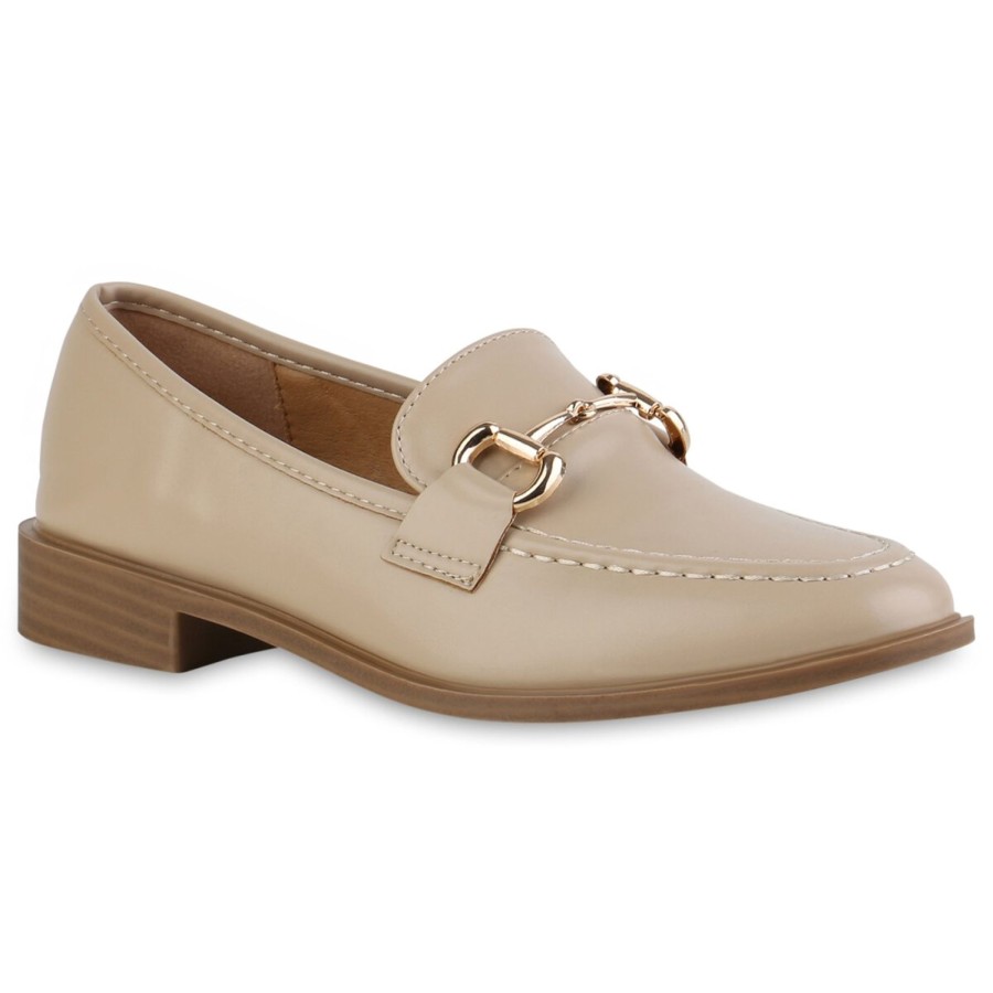 Damenschuhe Stiefelparadies | Damen Loafers In Beige