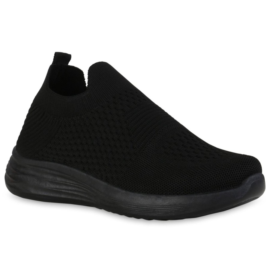 Damenschuhe Stiefelparadies | Damen Slip Ons In Schwarz