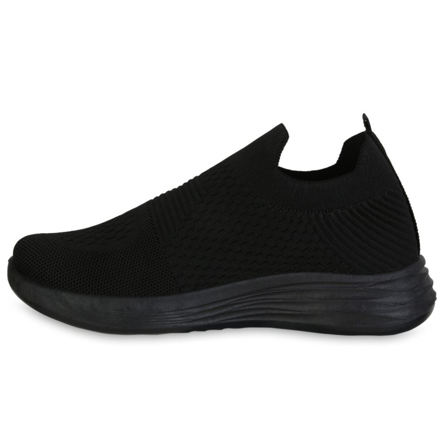 Damenschuhe Stiefelparadies | Damen Slip Ons In Schwarz