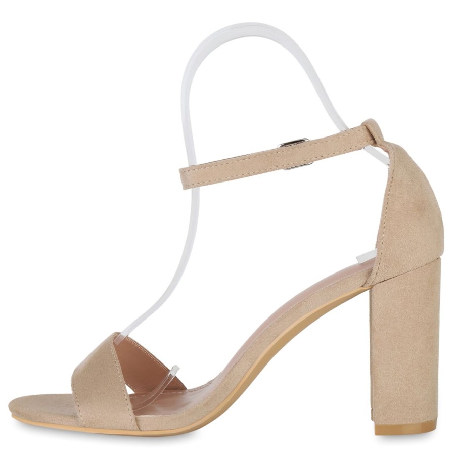 Damenschuhe Stiefelparadies | Damen Klassische Sandaletten In Beige