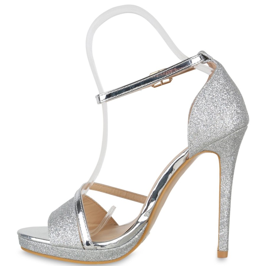 Damenschuhe Stiefelparadies | Damen High Heels In Silber