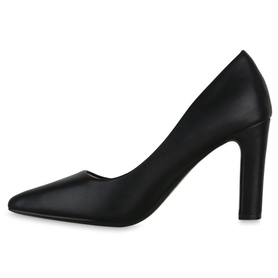 Damenschuhe Stiefelparadies | Damen Spitze Pumps In Schwarz