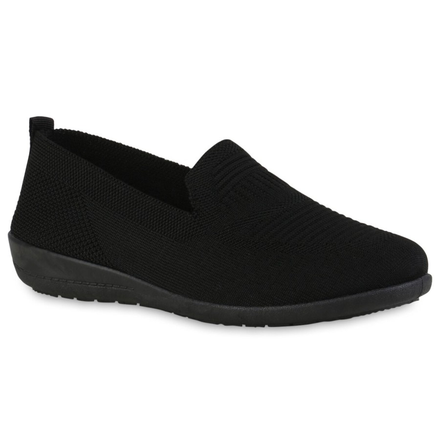 Damenschuhe Stiefelparadies | Damen Slip Ons In Schwarz