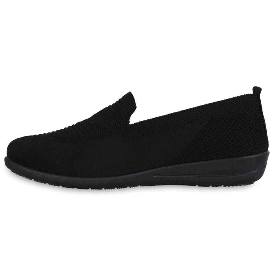 Damenschuhe Stiefelparadies | Damen Slip Ons In Schwarz