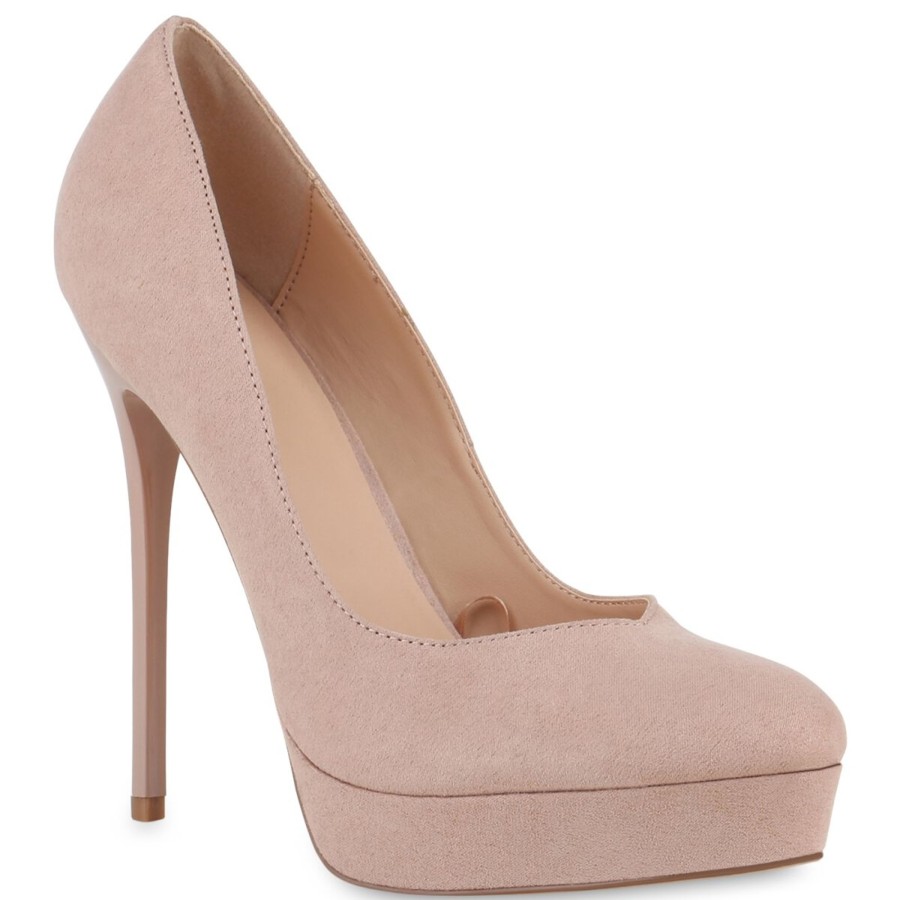 Damenschuhe Stiefelparadies | Damen High Heels In Nude