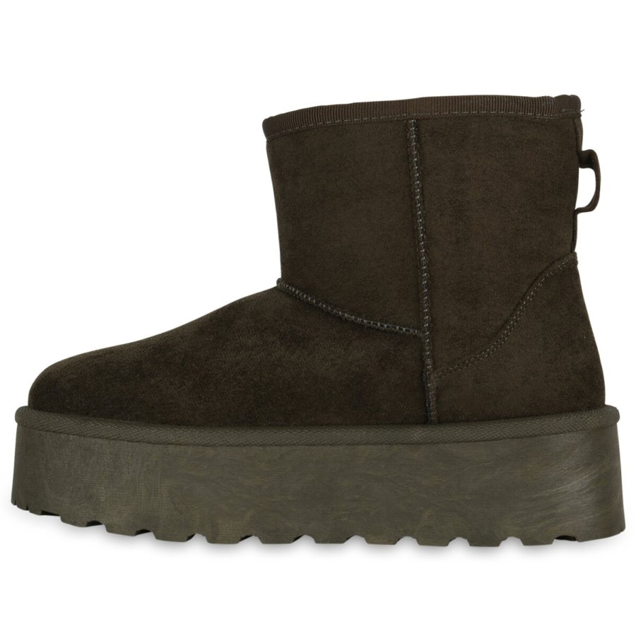 Damenschuhe Stiefelparadies | Damen Winter Boots In Olivgrun