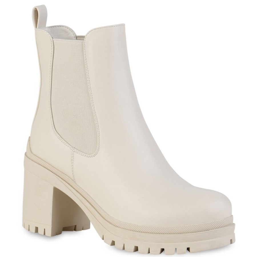 Damenschuhe Stiefelparadies | Damen Chelsea Boots In Beige