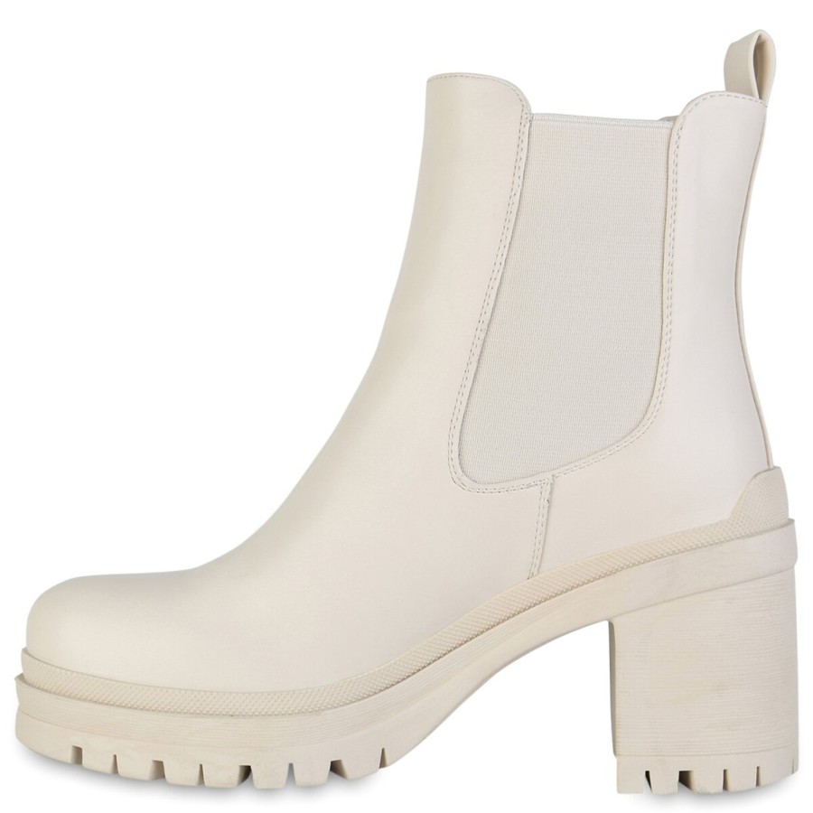 Damenschuhe Stiefelparadies | Damen Chelsea Boots In Beige