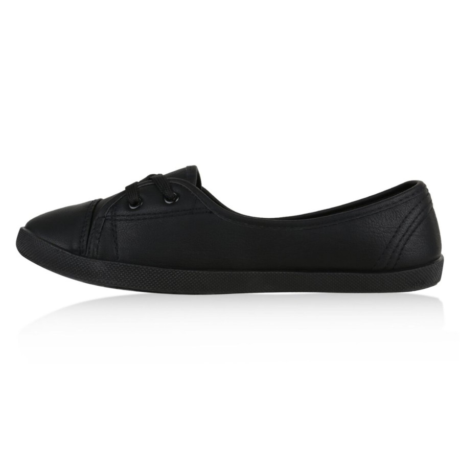 Damenschuhe Stiefelparadies | Damen Sportliche Ballerinas In Schwarz