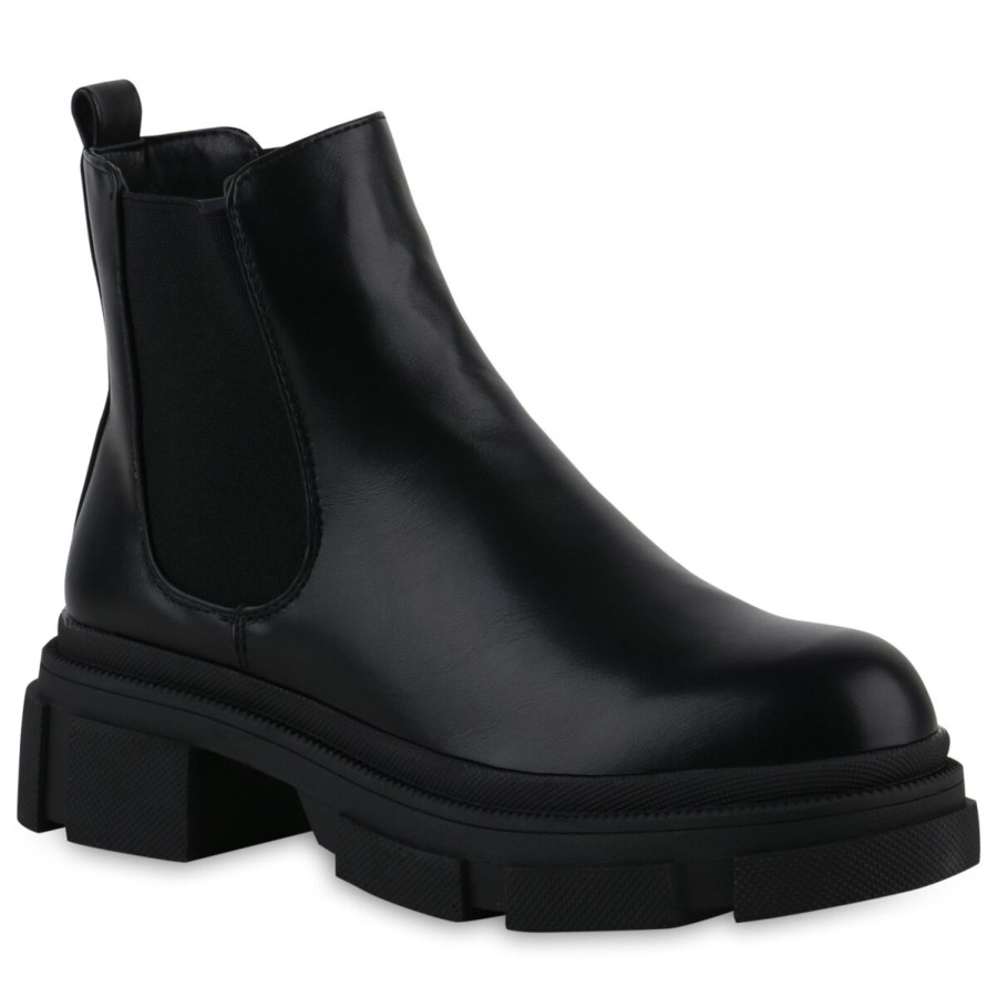 Damenschuhe Stiefelparadies | Damen Chelsea Boots In Schwarz