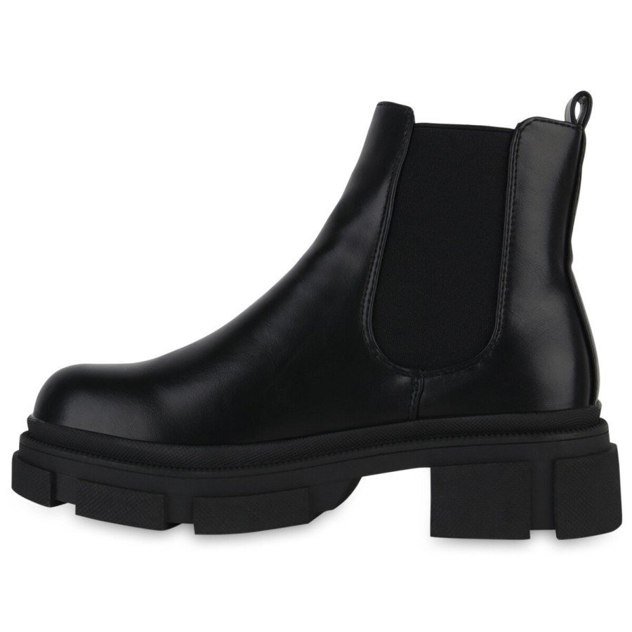 Damenschuhe Stiefelparadies | Damen Chelsea Boots In Schwarz