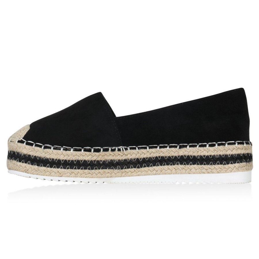 Damenschuhe Stiefelparadies | Damen Espadrilles In Schwarz