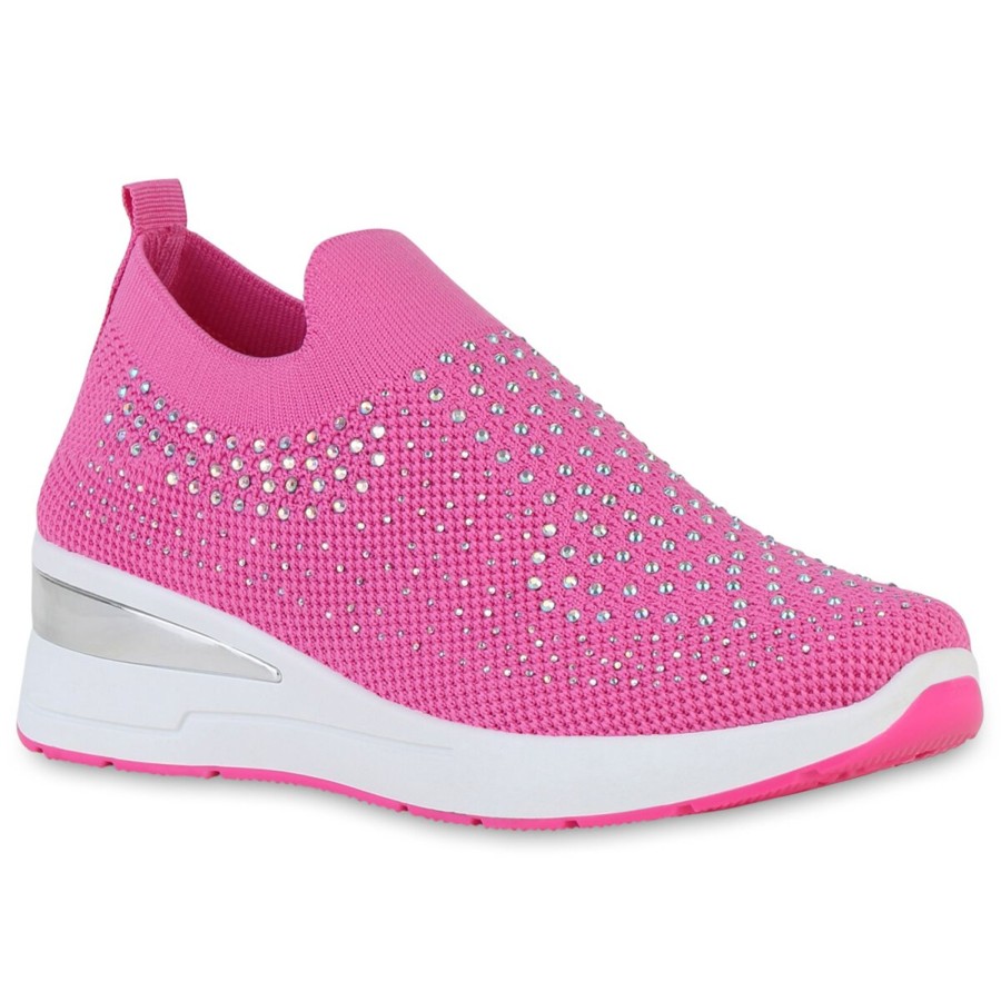 Damenschuhe Stiefelparadies | Damen Slip Ons In Fuchsia