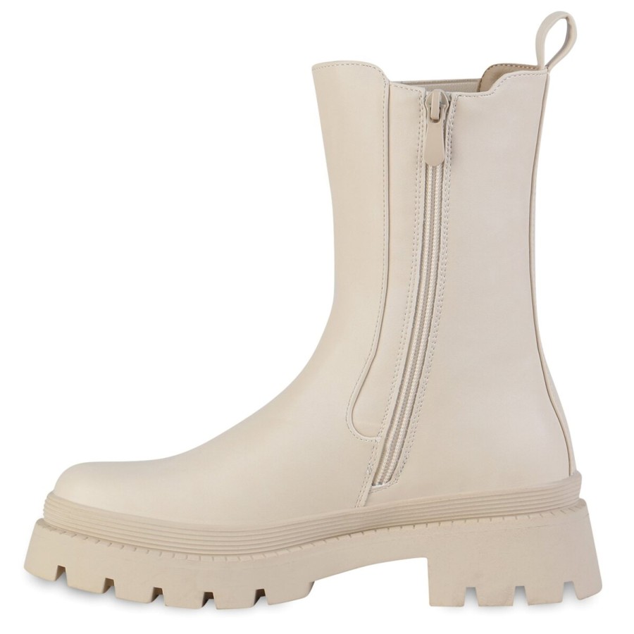 Damenschuhe Stiefelparadies | Damen Klassische Stiefeletten In Beige