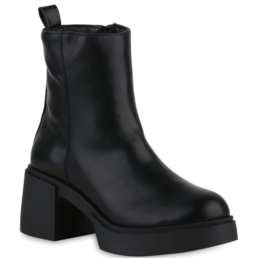 Damenschuhe Stiefelparadies | Damen Klassische Stiefeletten In Schwarz