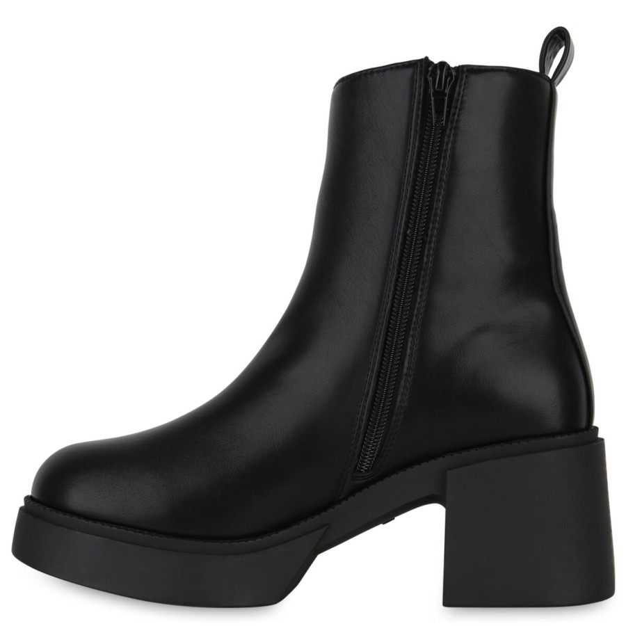 Damenschuhe Stiefelparadies | Damen Klassische Stiefeletten In Schwarz