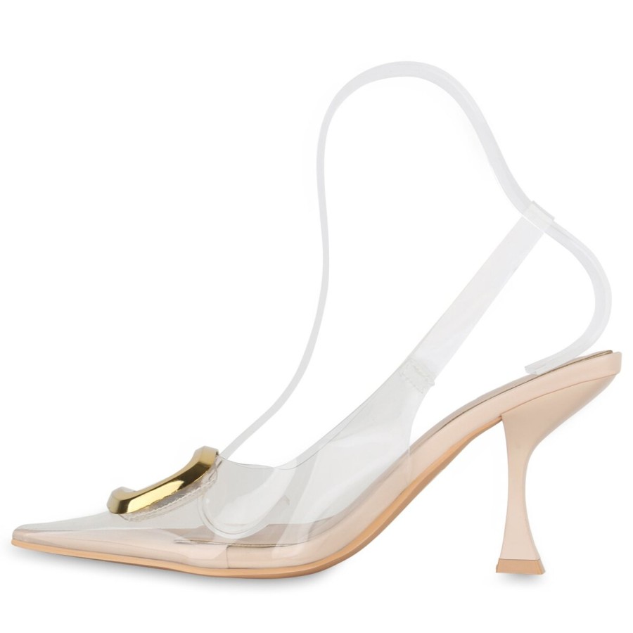 Damenschuhe Stiefelparadies | Damen Slingpumps In Beige