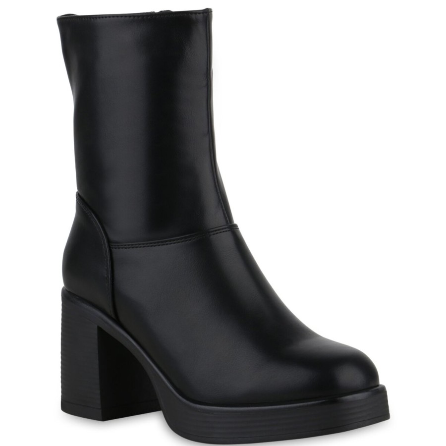 Damenschuhe Stiefelparadies | Damen Klassische Stiefeletten In Schwarz