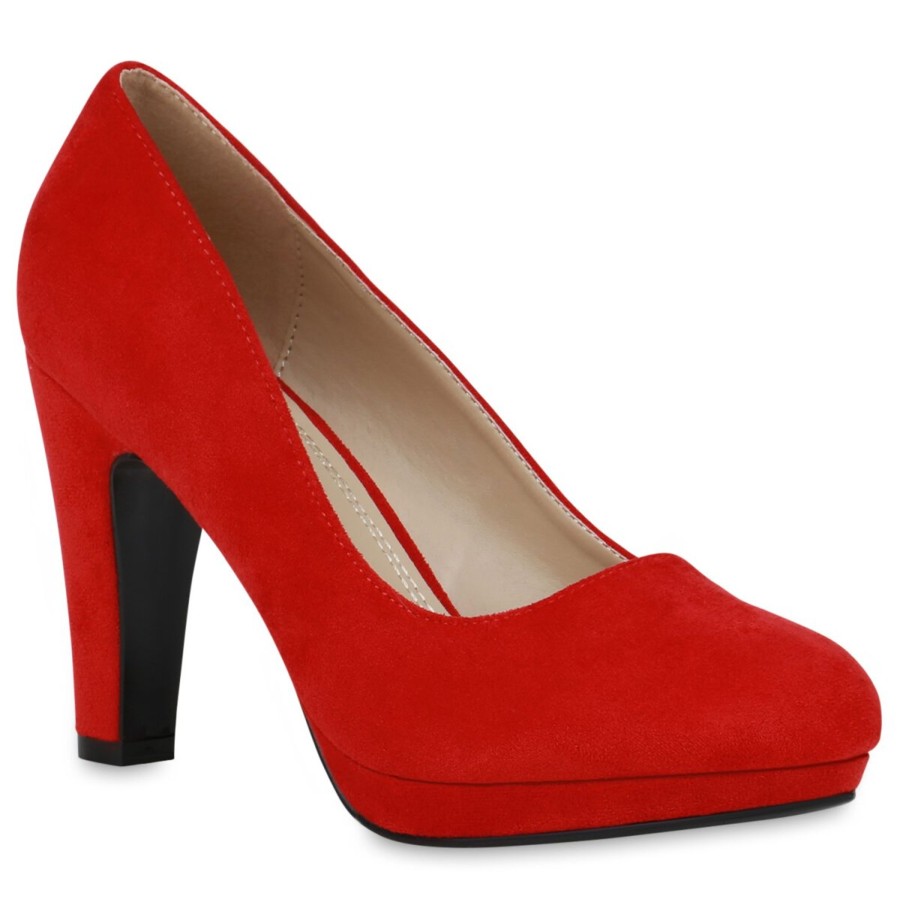 Damenschuhe Stiefelparadies | Damen Klassische Pumps In Rot