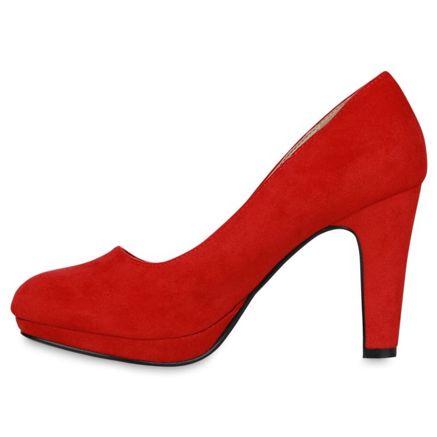 Damenschuhe Stiefelparadies | Damen Klassische Pumps In Rot