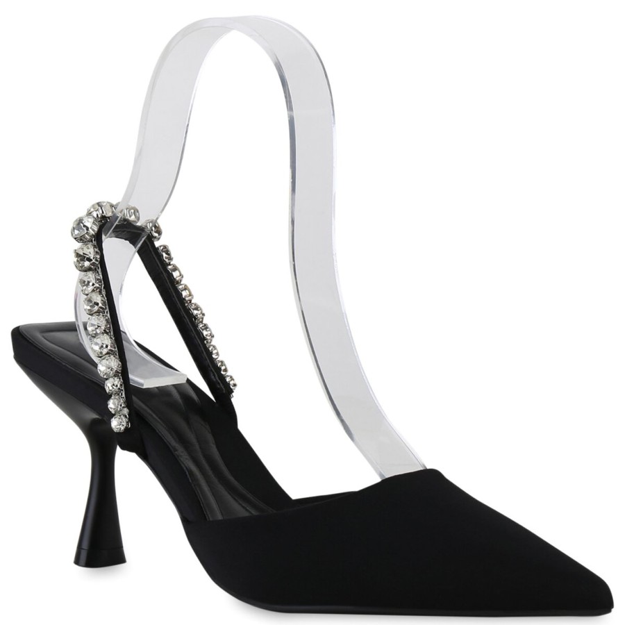 Damenschuhe Stiefelparadies | Damen Slingpumps In Schwarz