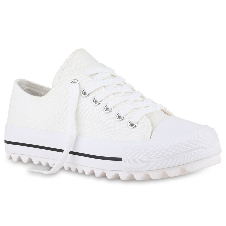 Damenschuhe Stiefelparadies | Damen Sneaker Low In Weiss