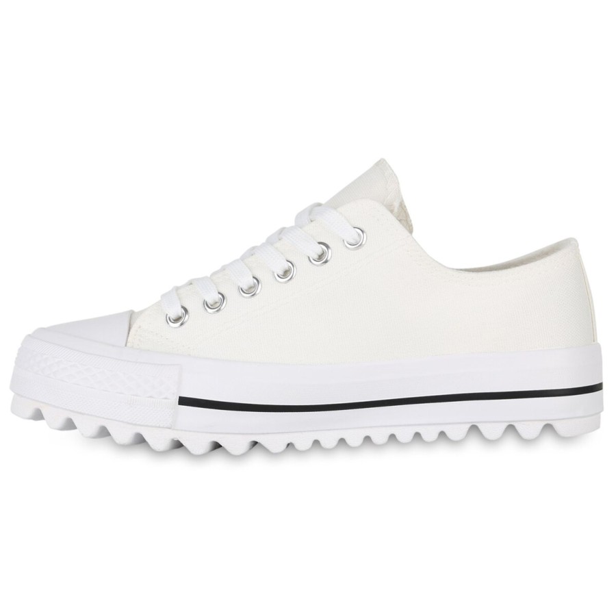 Damenschuhe Stiefelparadies | Damen Sneaker Low In Weiss