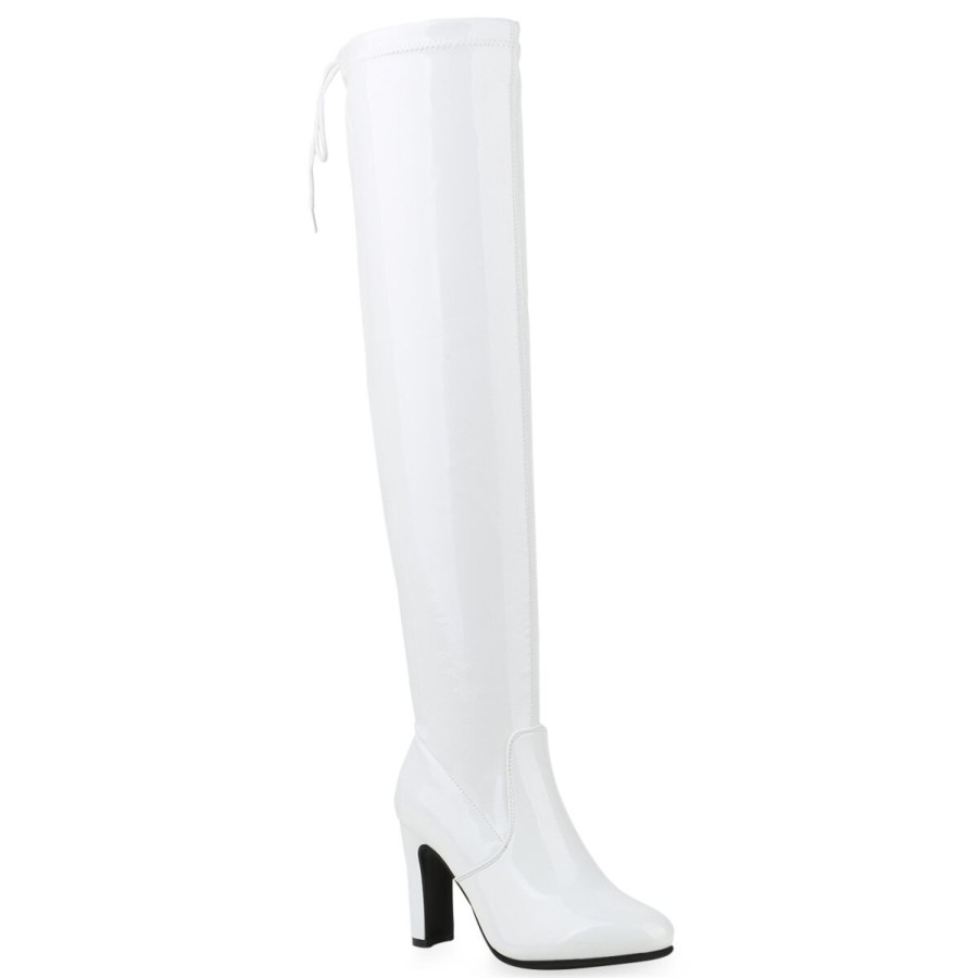 Damenschuhe Stiefelparadies | Damen Overknees In Weiss