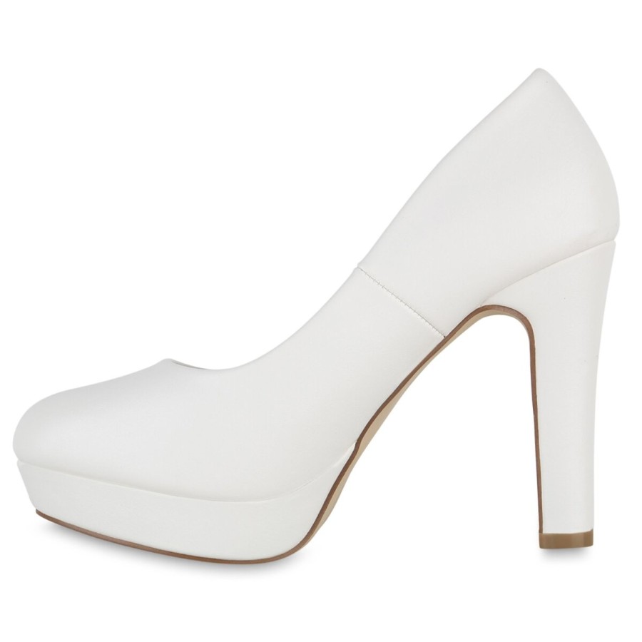 Damenschuhe Stiefelparadies | Damen Klassische Pumps In Weiss