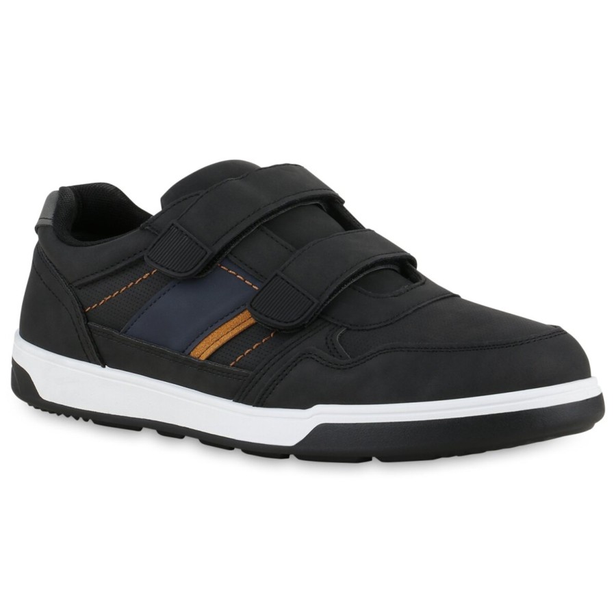 Herrenschuhe Stiefelparadies | Herren Sneaker Low In Schwarz Dunkelblau