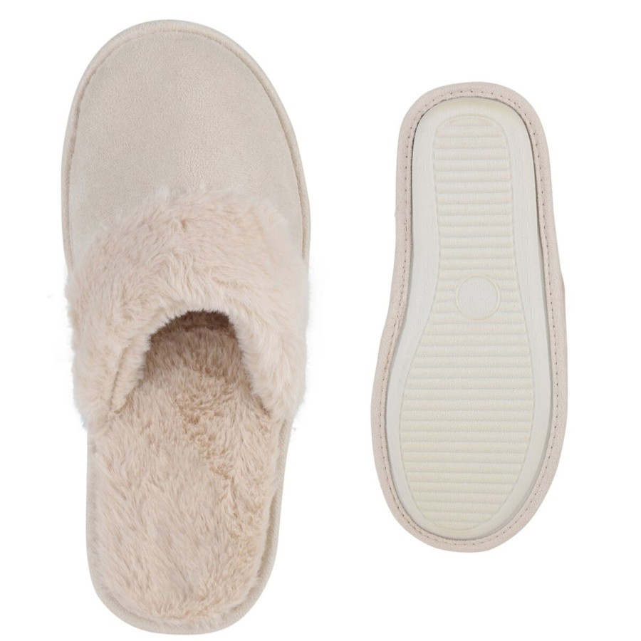 Damenschuhe Stiefelparadies | Damen Pantoffeln In Beige