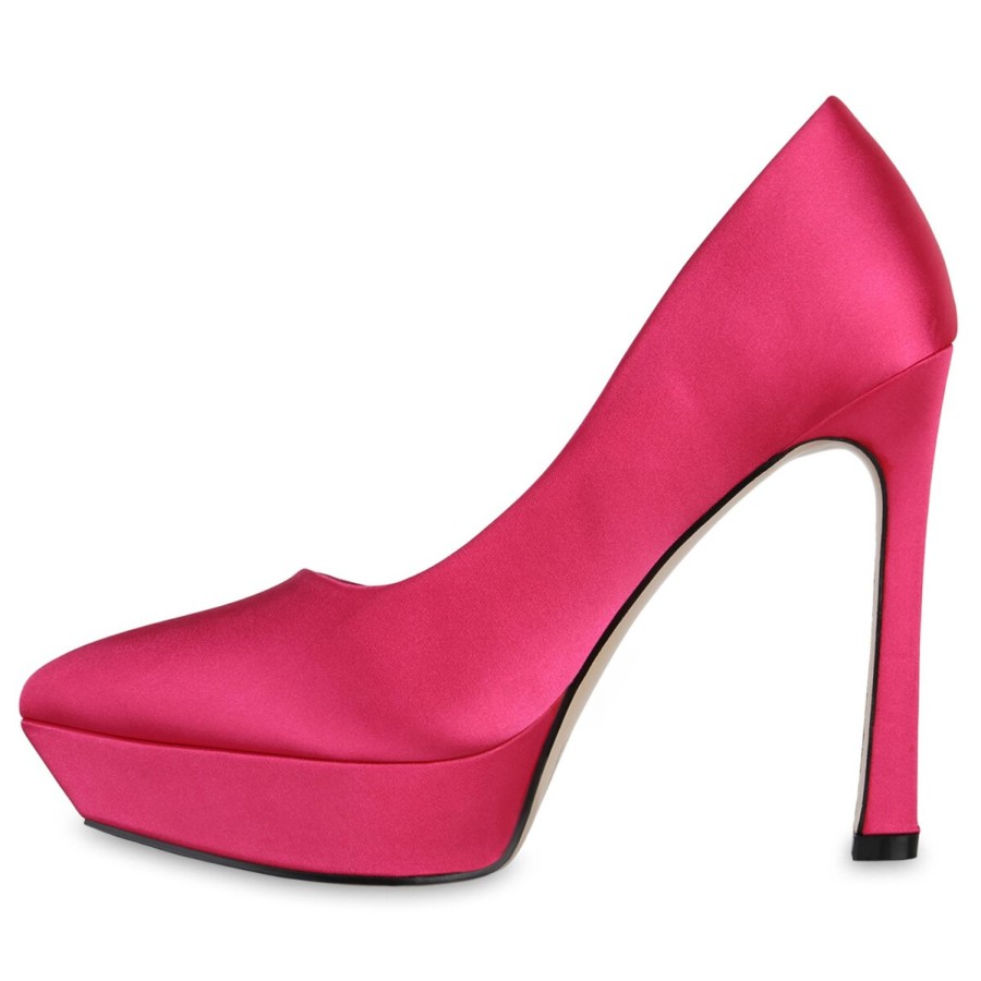 Damenschuhe Stiefelparadies | Damen Spitze Pumps In Fuchsia