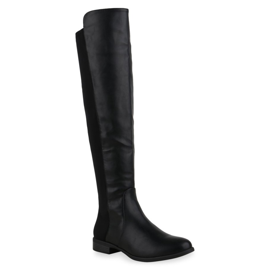 Damenschuhe Stiefelparadies | Damen Klassische Stiefel In Schwarz Pu