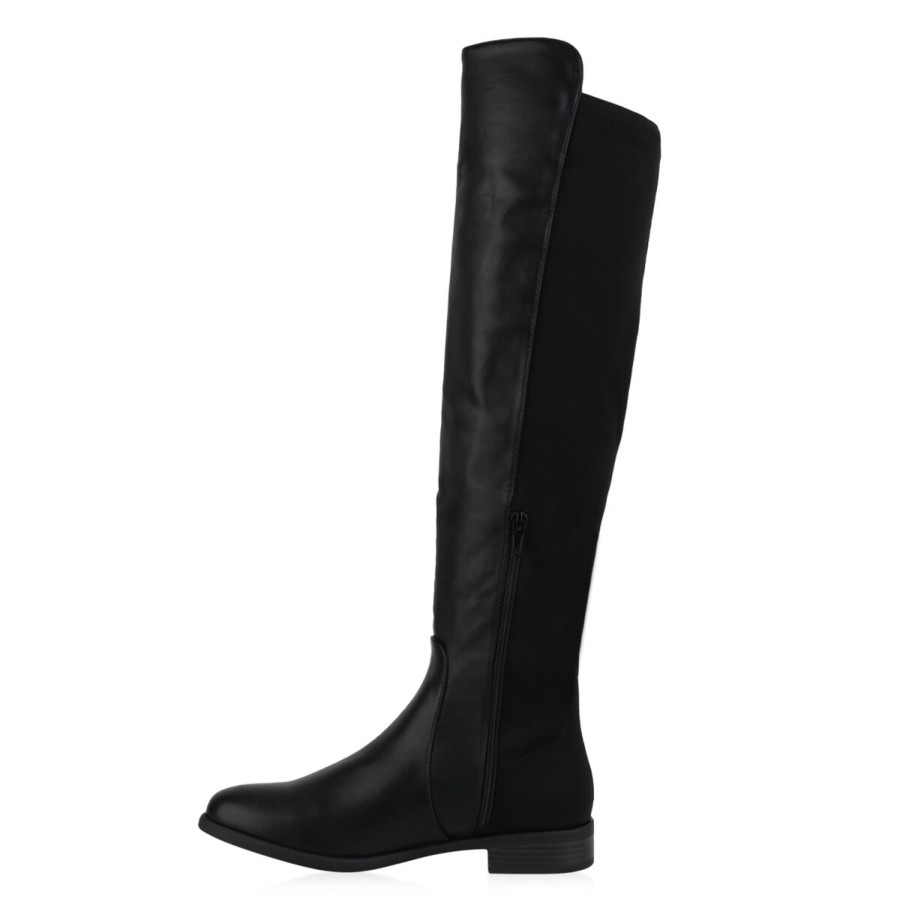 Damenschuhe Stiefelparadies | Damen Klassische Stiefel In Schwarz Pu