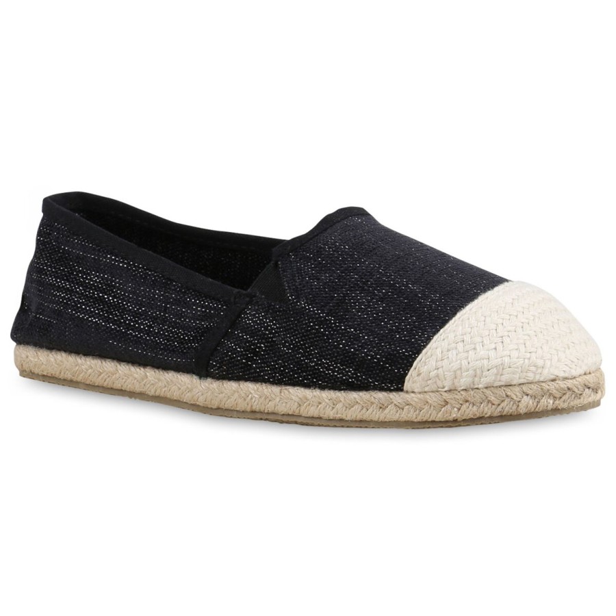 Damenschuhe Stiefelparadies | Damen Espadrilles In Schwarz