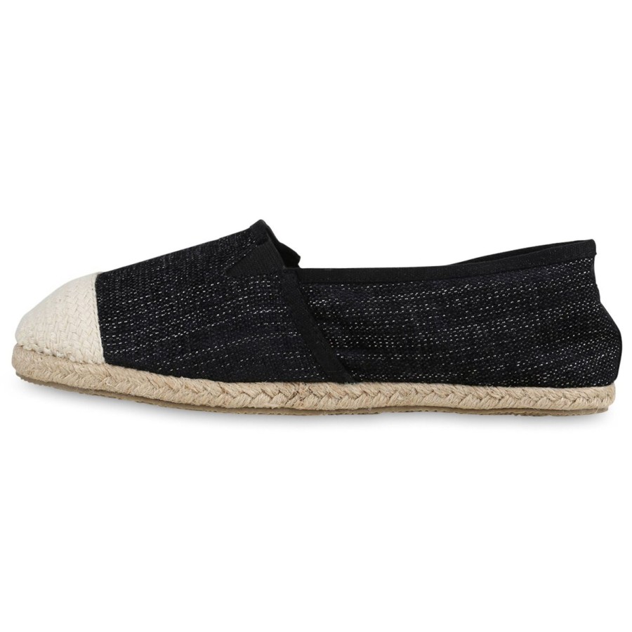 Damenschuhe Stiefelparadies | Damen Espadrilles In Schwarz